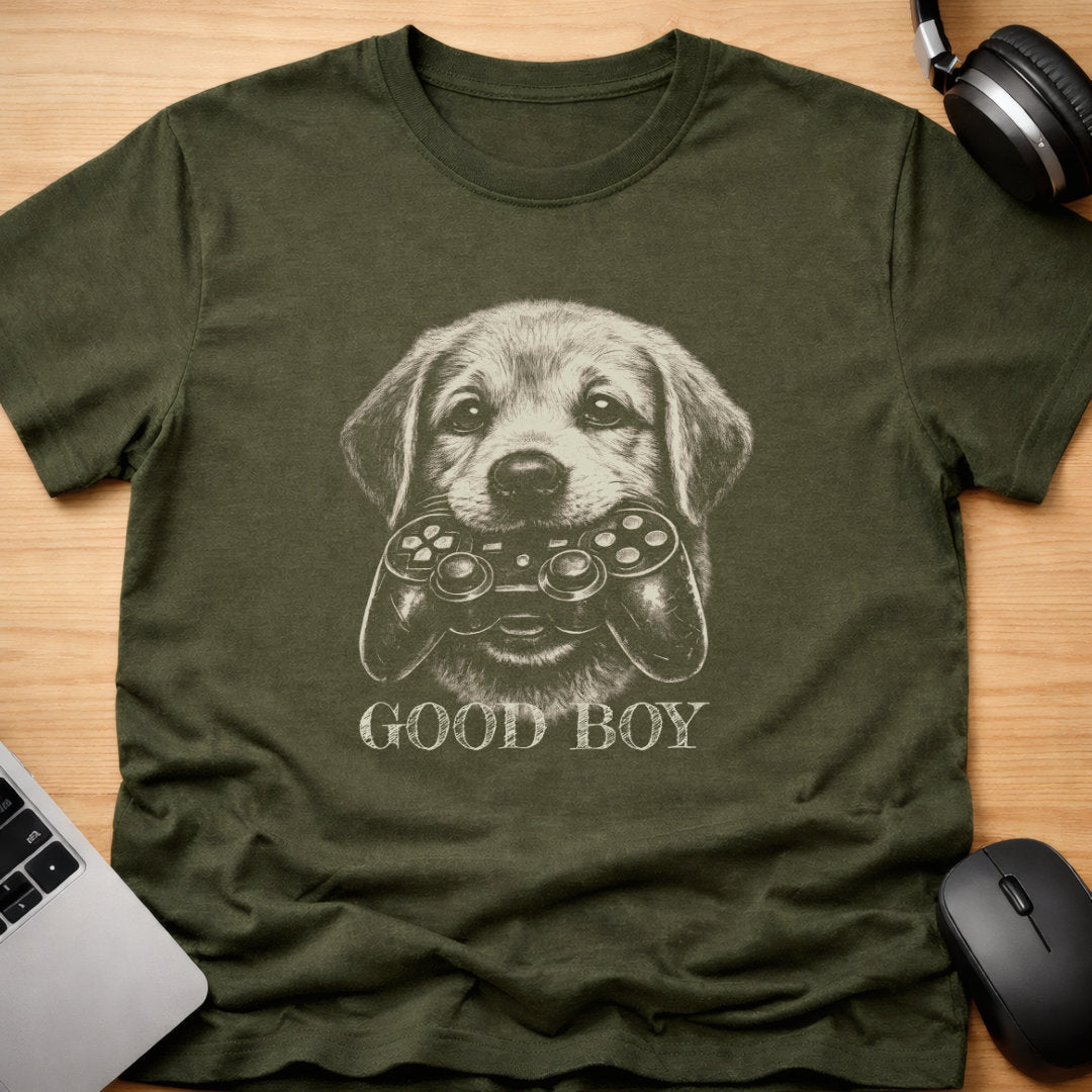 Dog fetching game controller t-shirt
