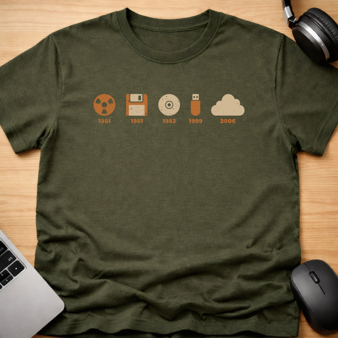 Computer media timeline t-shirt