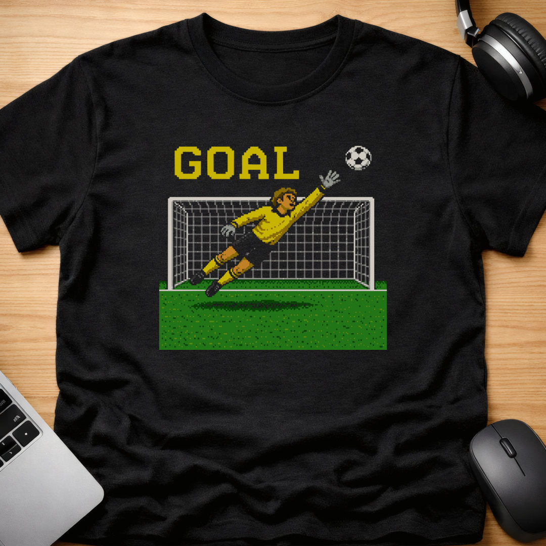Retro graphic soccer goal t-shirt